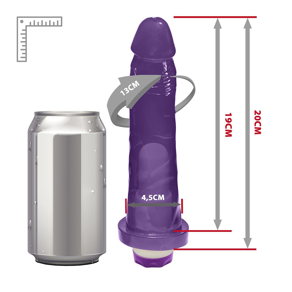 Pênis Jueves Translúcido com Vibrador Multivelocidade 19 x 4,5cm Roxo | Foto 06