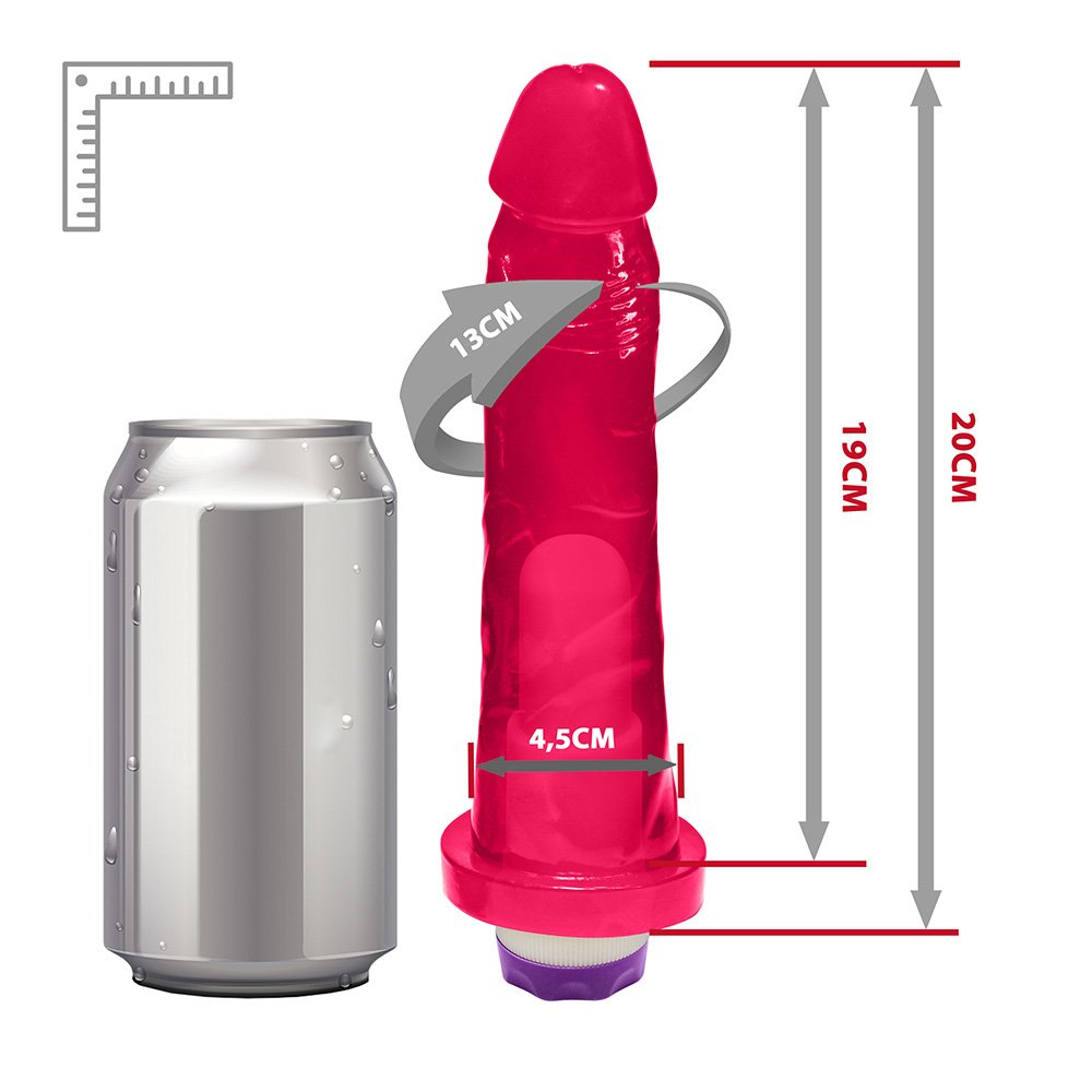 Pênis Jueves Translúcido com Vibrador Multivelocidade 19 x 4,5cm Pink | Foto 06