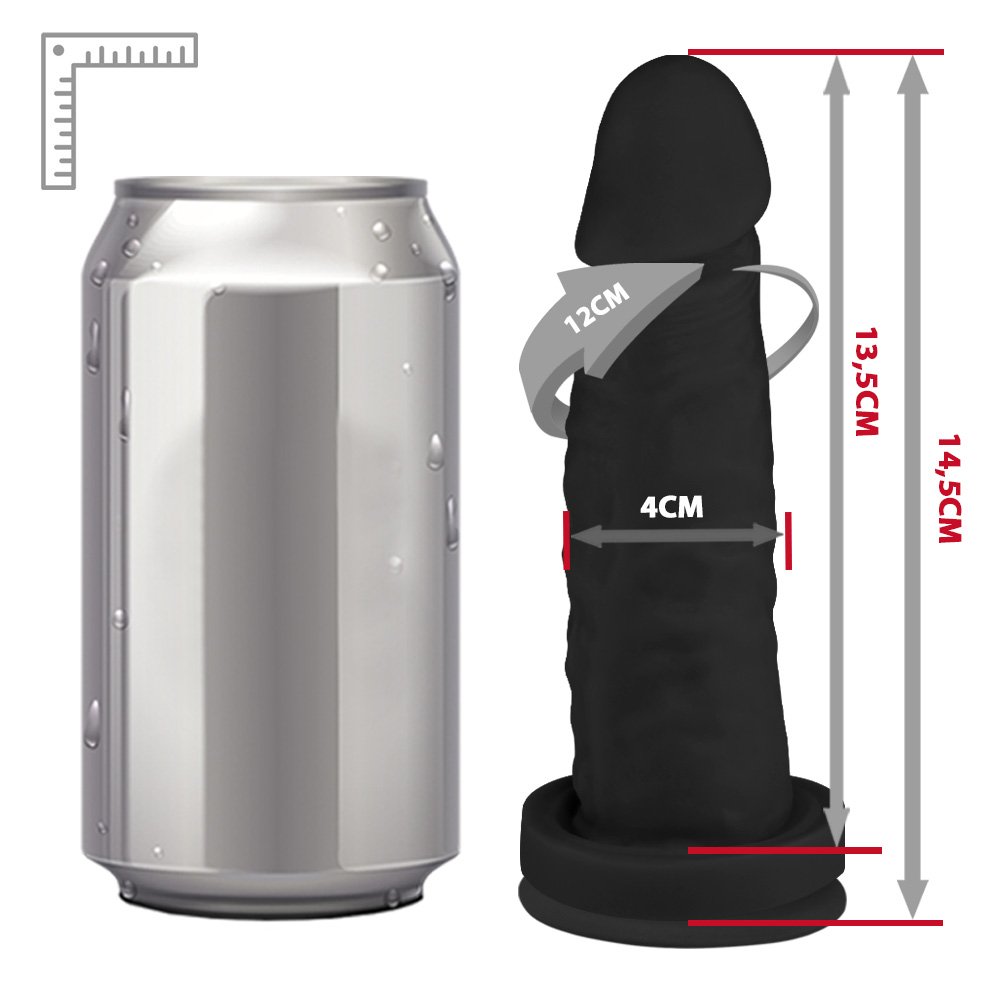 Pênis Maciço Maromba em PVC Flexível Atóxico com Ventosa e Vibro 14,5 x 4cm Preto | Foto 06