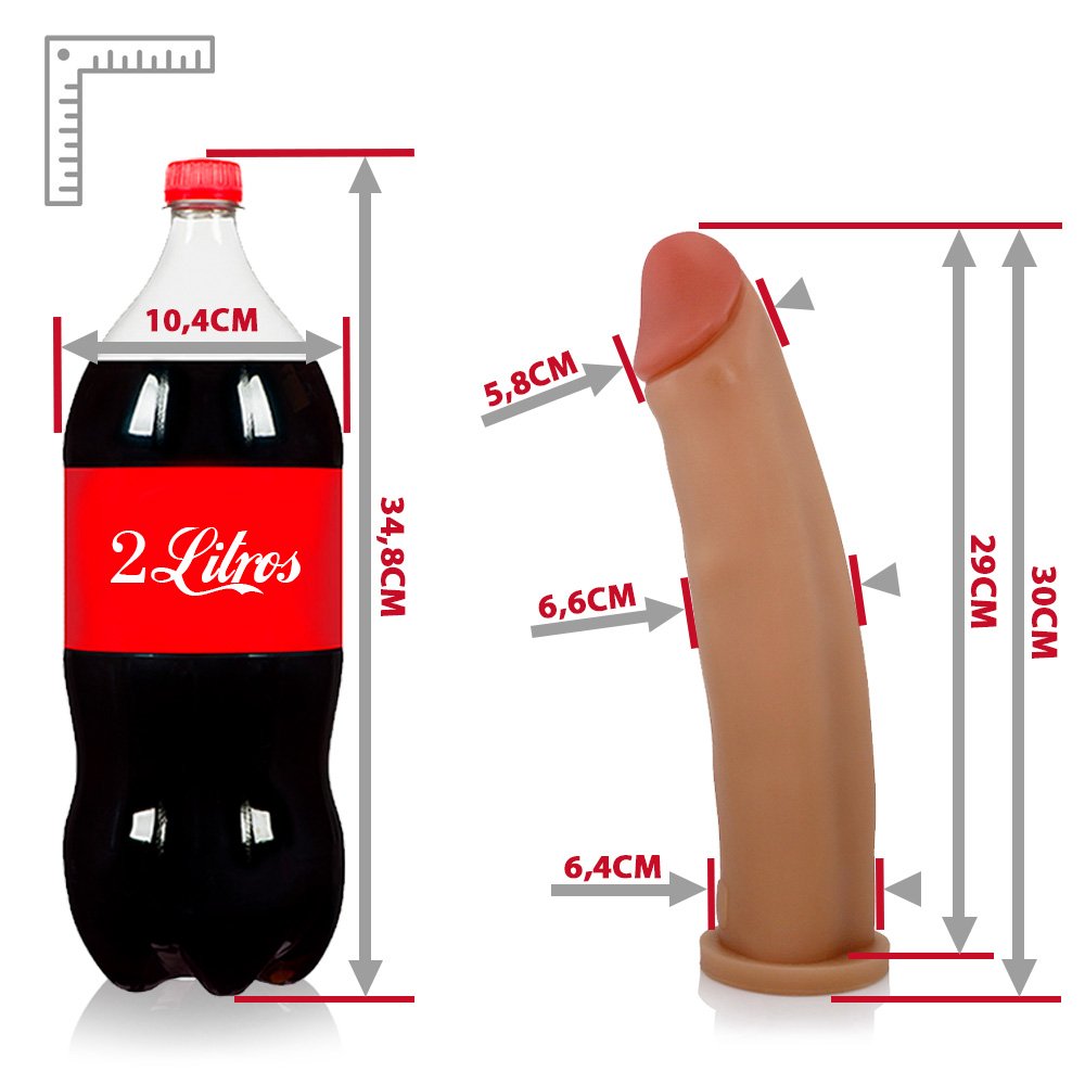 Pênis Gigante e Grosso Flexível Fabuloso 30 x 6,8cm Bege | Foto 07