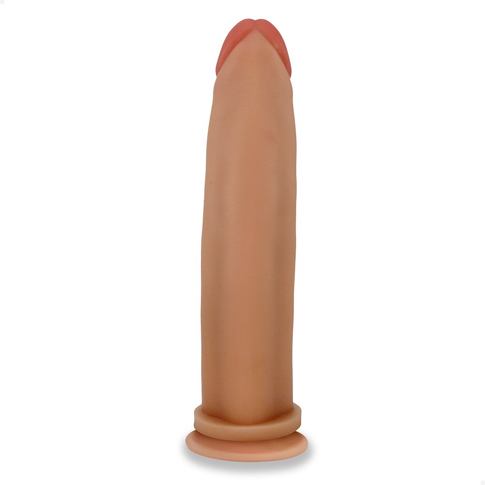 Pênis Gigante e Grosso Flexível com Ventosa Fabuloso 30 x 6,8cm Bege | Foto 03