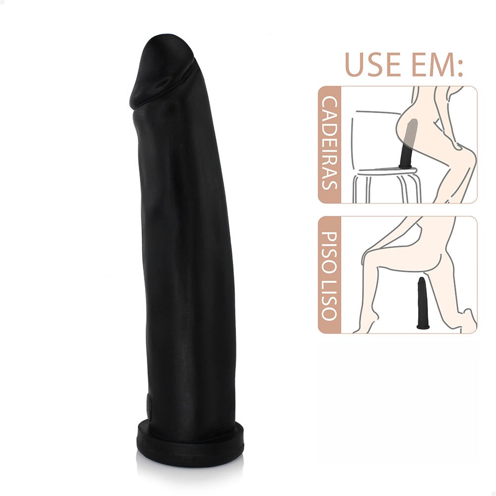 Pênis Gigante e Grosso Flexível Fabuloso 30 x 6,8cm Preto | Foto 04