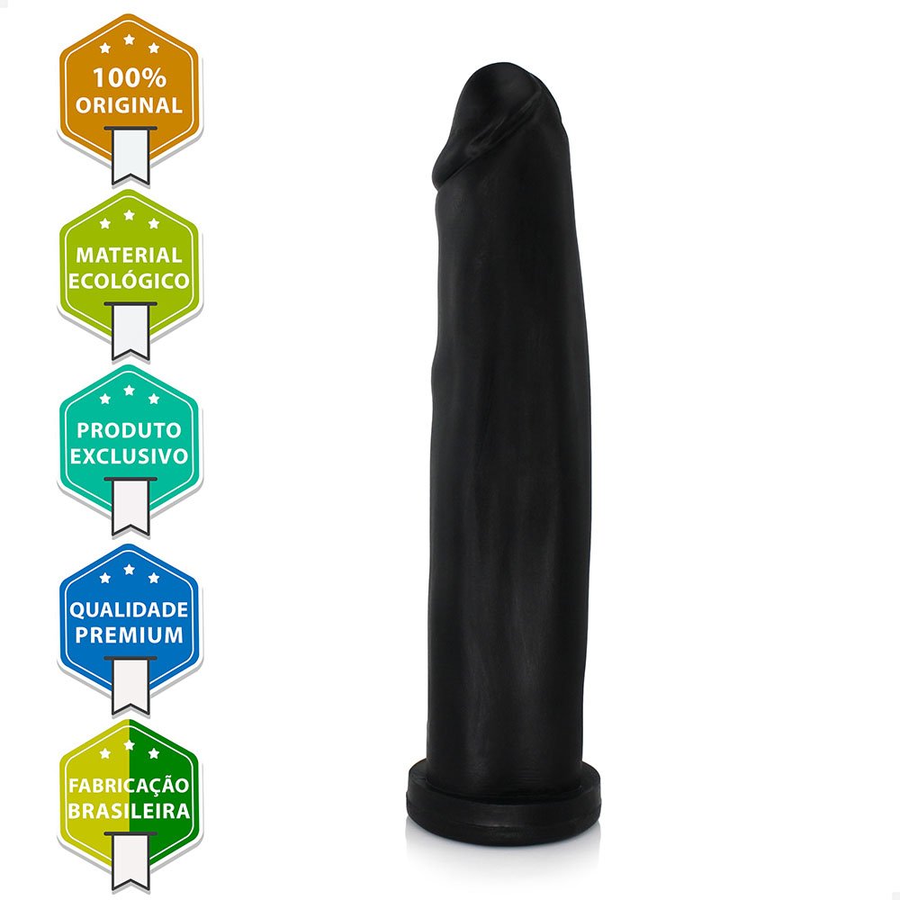Pênis Gigante e Grosso Flexível Fabuloso 30 x 6,8cm Preto | Foto 05