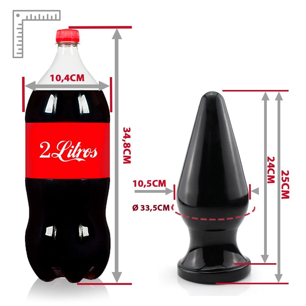 Plug Anal Grande Flexível Vostok 25 x 10,5cm Preto Brilhante | Foto 06