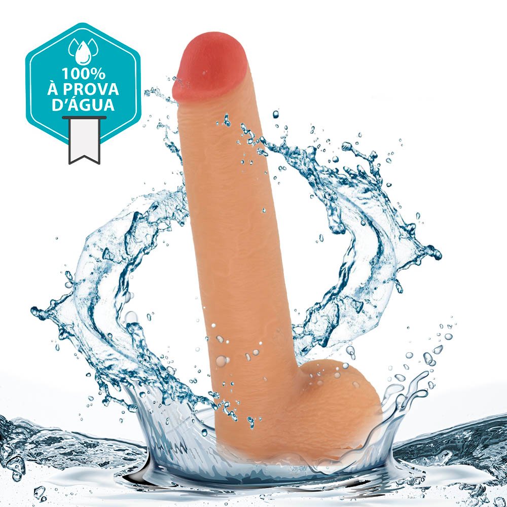 Pênis Realístico com Escroto Mike - Dildo em PVC Flexível 19x3,5cm Bege | Foto 05