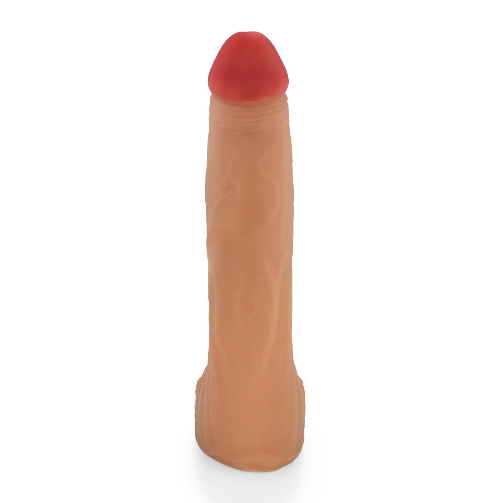 Pênis Realístico com Escroto Bitelo - Dildo em PVC Flexível 29x6cm Bege | Foto 02