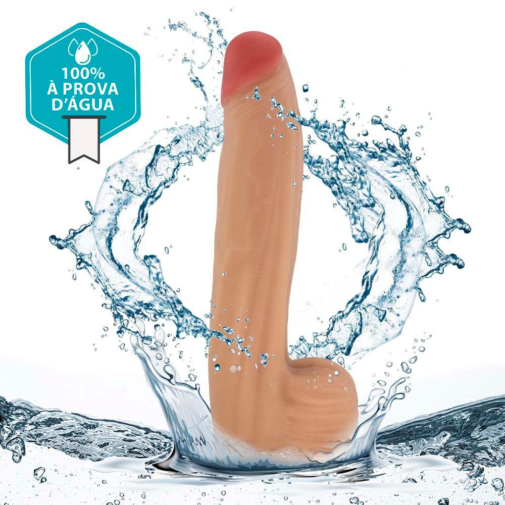 Pênis Realístico com Escroto Bitelo - Dildo em PVC Flexível 29x6cm Bege | Foto 05
