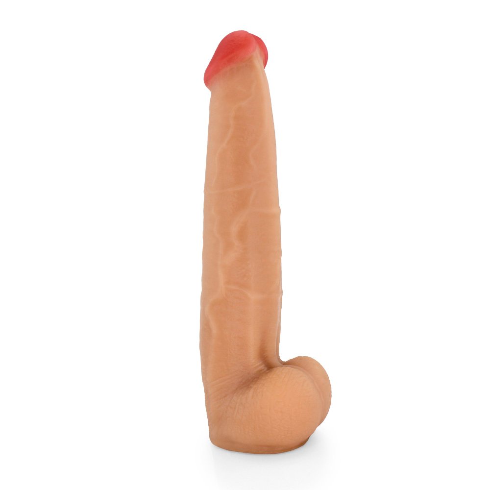 Pênis Realístico com Escroto Jiboia - Dildo em PVC Flexível 31x6cm Bege | Foto 04