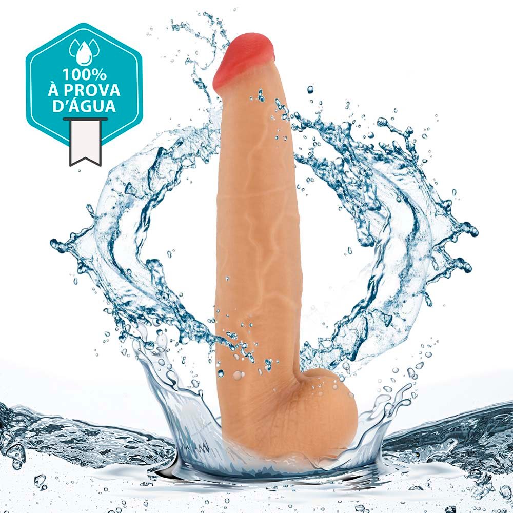 Pênis Realístico com Escroto Jiboia - Dildo em PVC Flexível 31x6cm Bege | Foto 05