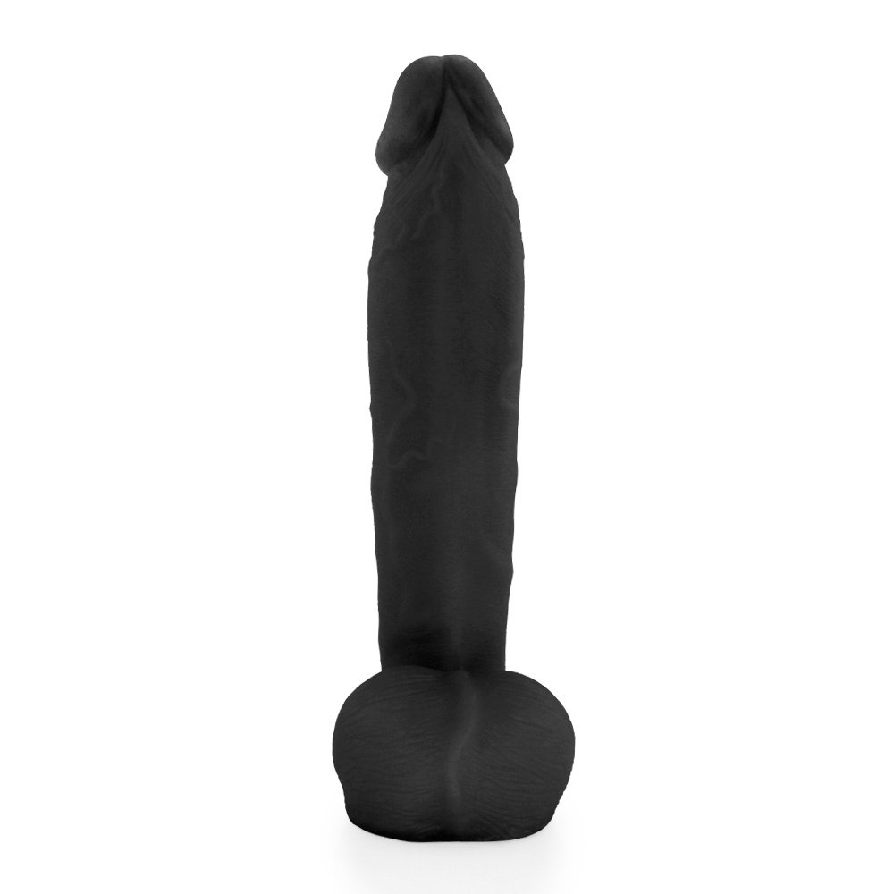 Pênis Realístico com Escroto Surucucu - Dildo em PVC Flexível 28x5,5cm Preto | Foto 02