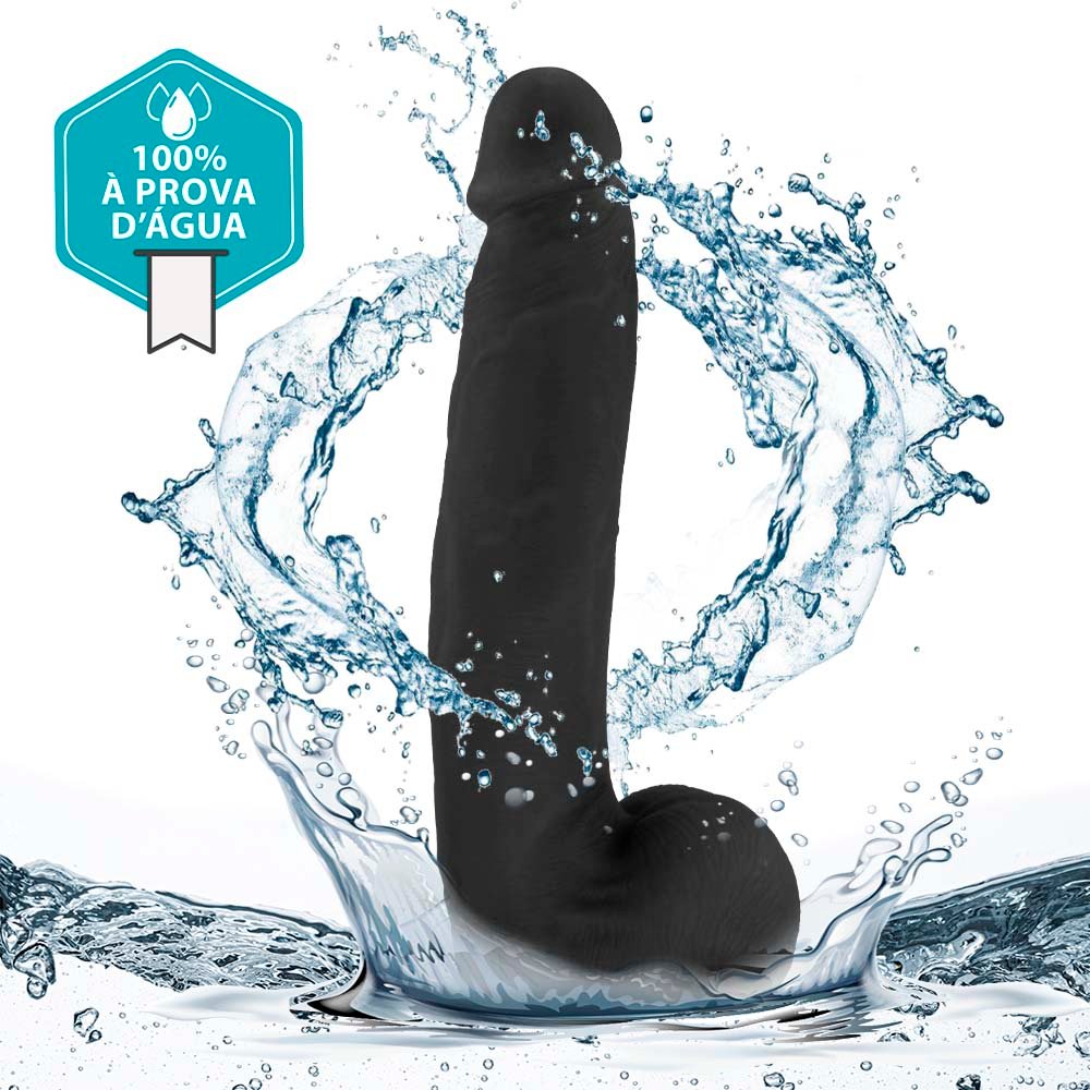 Pênis Realístico com Escroto Surucucu - Dildo em PVC Flexível 28x5,5cm Preto | Foto 05