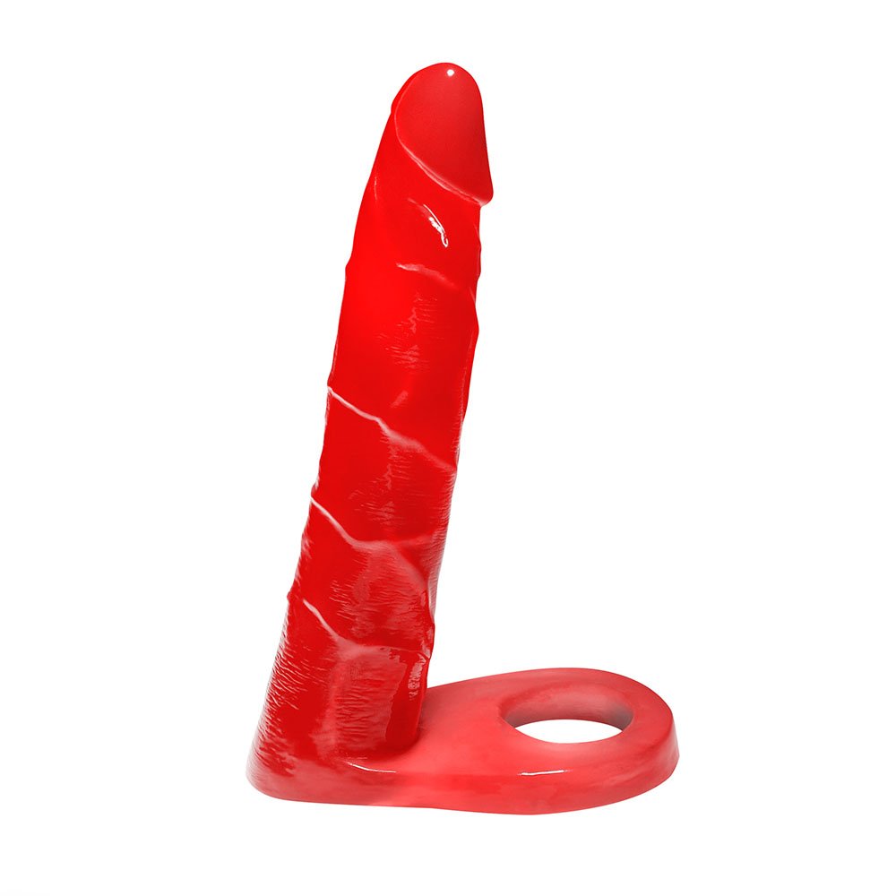 Anel Companheiro Realístico Longo 15 x 3cm Vermelho Translúcido | Foto 02