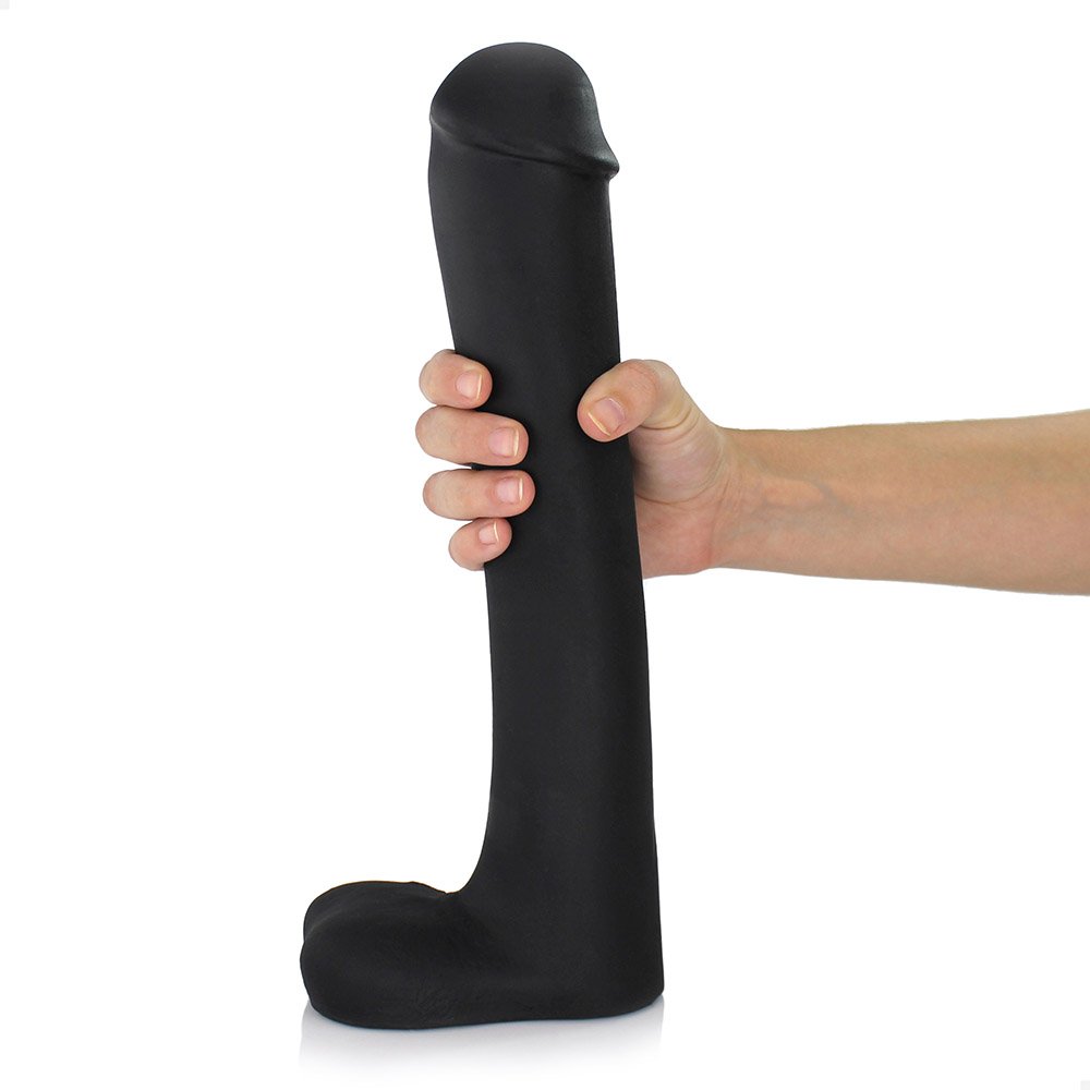 Pênis Gigante e Grosso Flexível com Escroto Cacete 33 x 6,8cm Preto | Foto 01