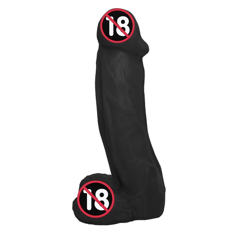 P�nis Gigante e Grosso Flex�vel com Escroto Valente 31 x 7,8cm Preto | Foto 03