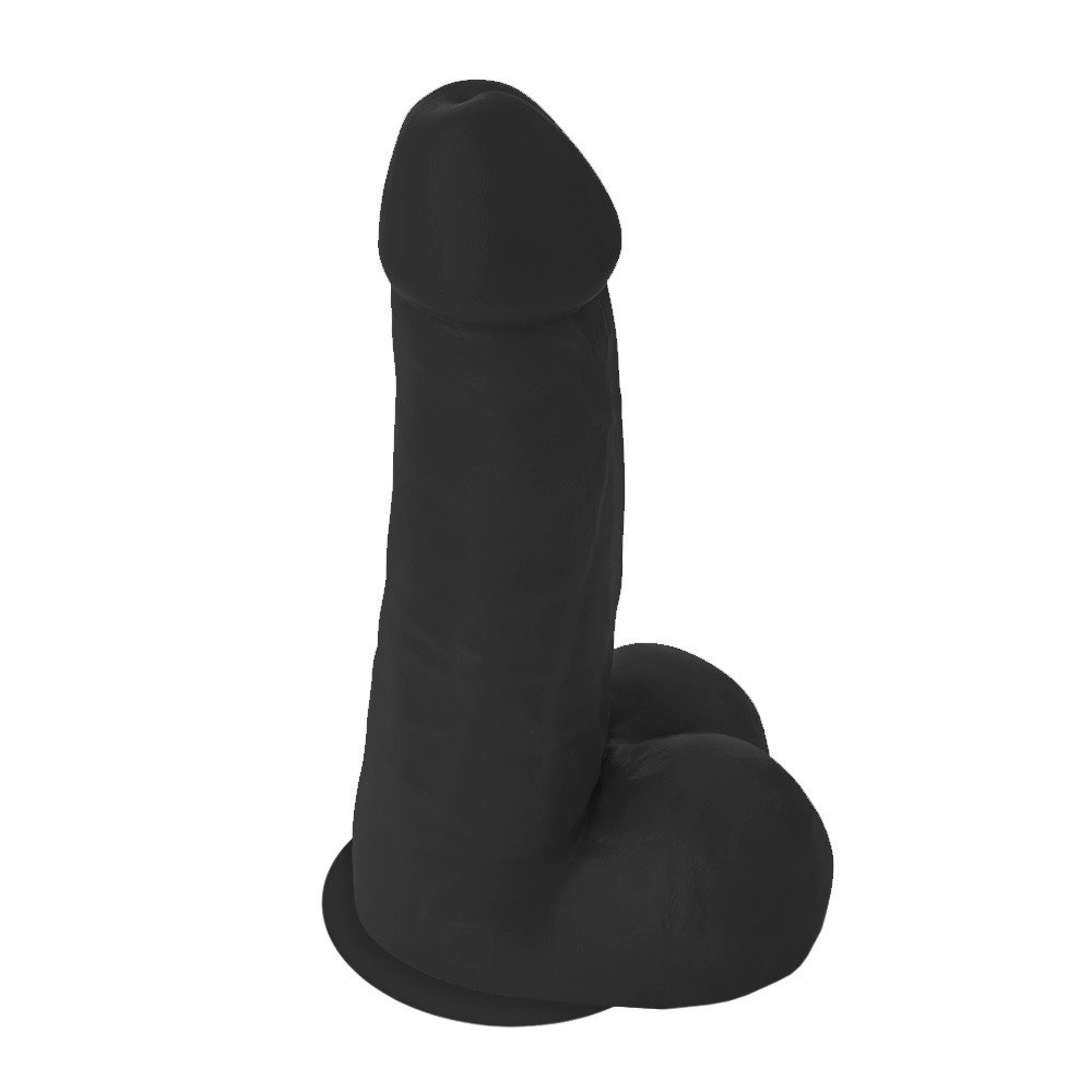 Pênis Gigante e Grosso Flexível com Escroto e Ventosa Poderoso 32 x 10cm Preto | Foto 04