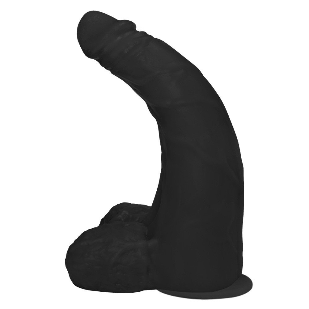 P�nis Gigante e Grosso Flex�vel com Escroto e Ventosa Profundo 36 x 10cm Preto | Foto 02
