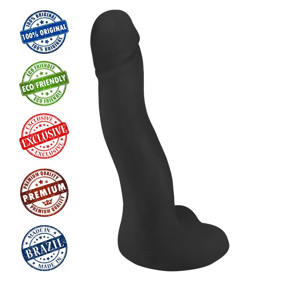 Pênis Gigante e Grosso Flexível com Escroto Anaconda 37 x 9cm Preto | Foto 05