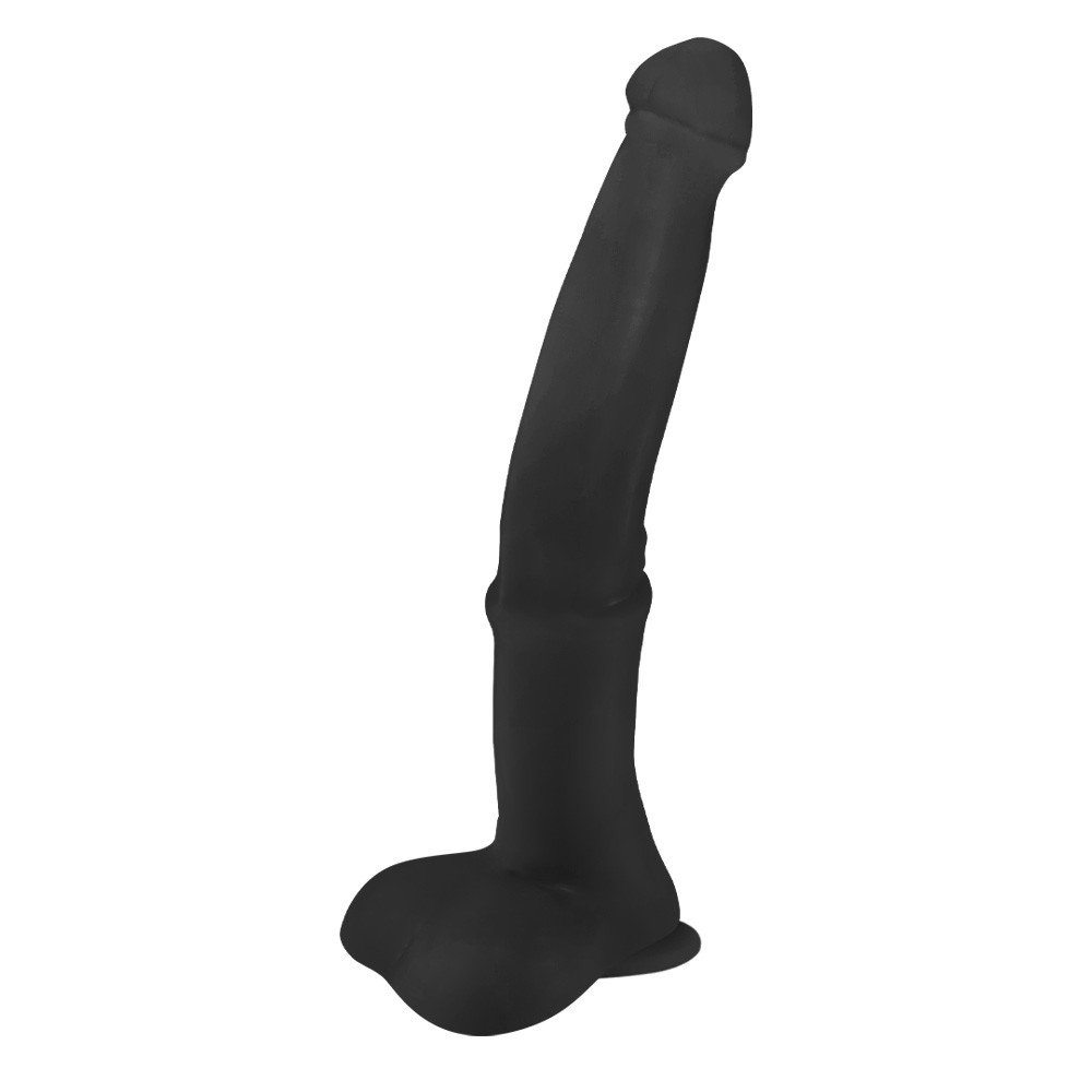 Pênis Gigante e Grosso Flexível com Escroto e Ventosa Minotauro 41 x 8,5cm Preto | Foto 03