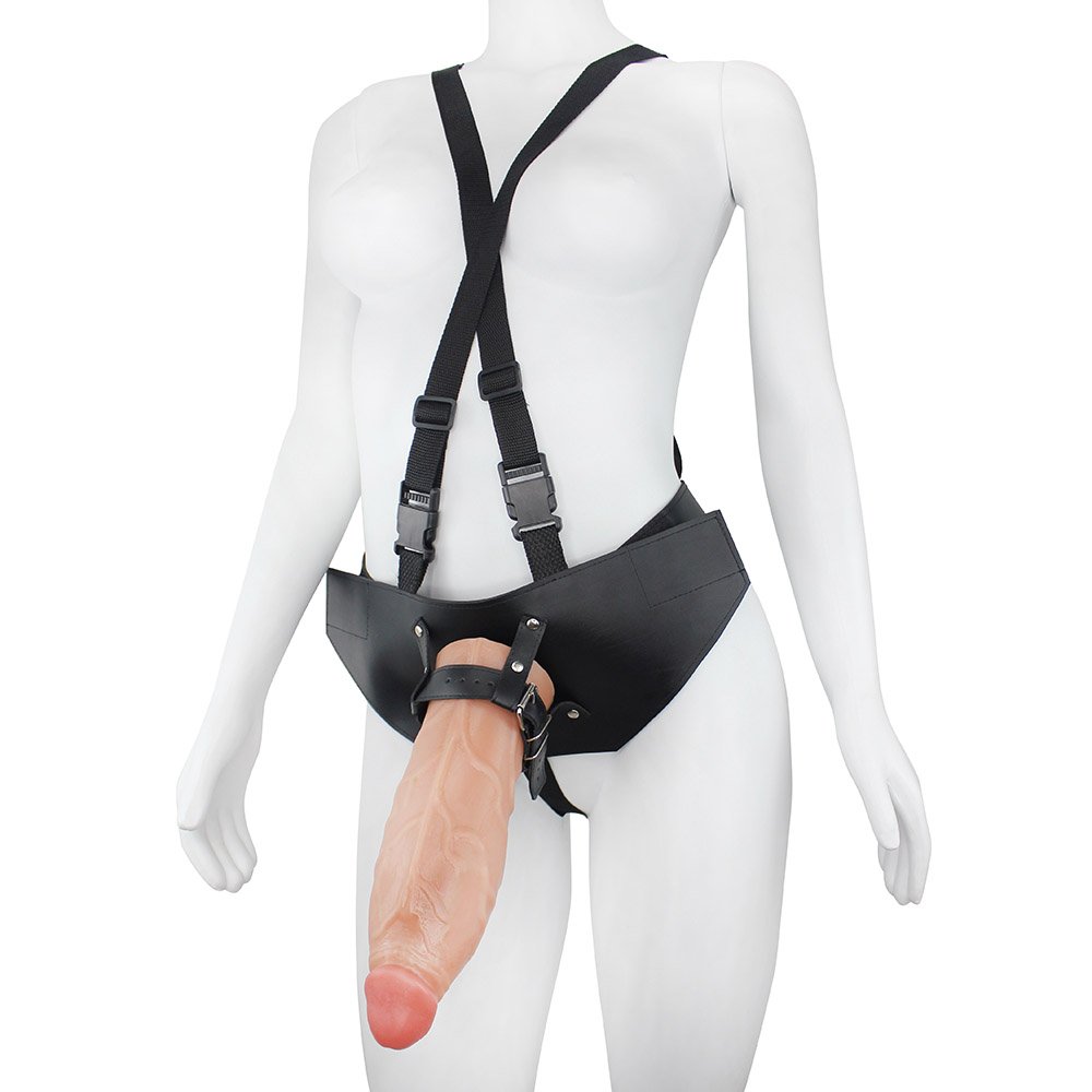 Pênis Gigante e Grosso Flexível com Cinta Jatobão 27 X 8cm Bege | Foto 01