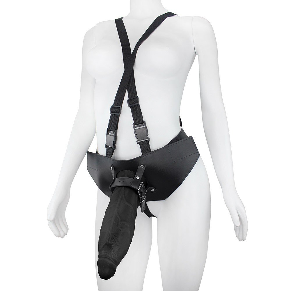 Pênis Gigante e Grosso Flexível com Cinta Jatobão 27 X 8cm Preto | Foto 01