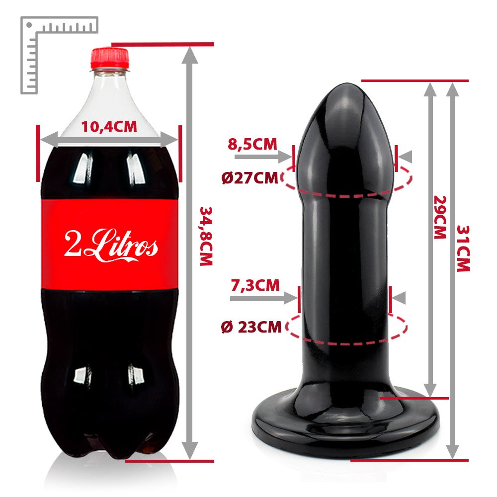 Plug Anal Gigante Flexível Pegasus 31 x 8,5cm Preto Brilhante | Foto 06