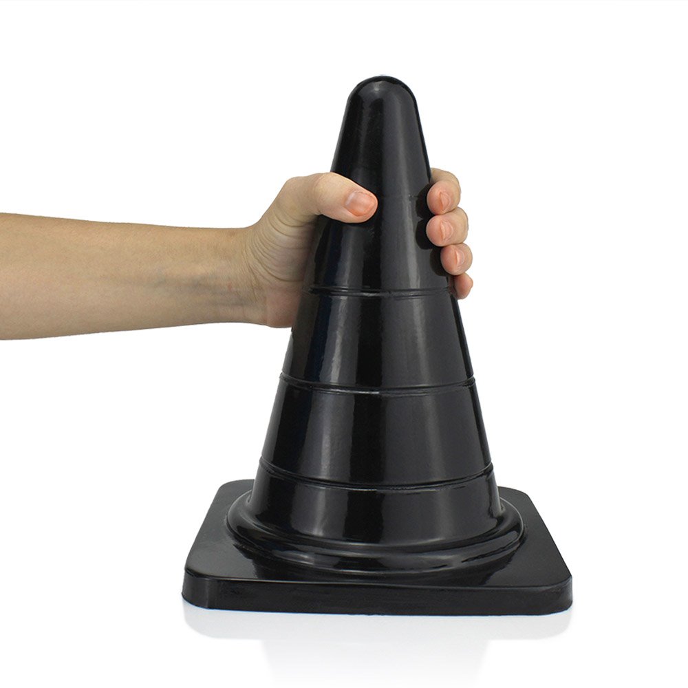 Plug Anal Gigante em PVC Flexível Formato de Cone Reto M 25 x 13cm Preto | Foto 01