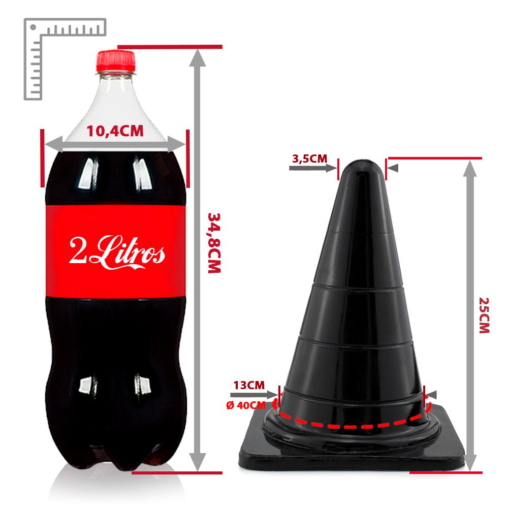Plug Anal Gigante em PVC Flexível Formato de Cone Reto M 25 x 13cm Preto | Foto 06