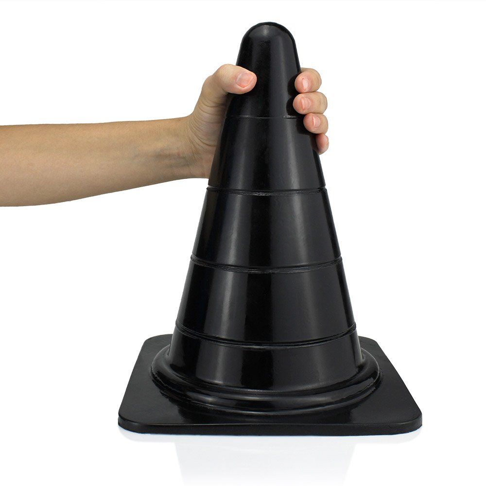 Plug Anal Gigante em PVC Flexível Formato de Cone Reto G 29 x 16cm Preto | Foto 01