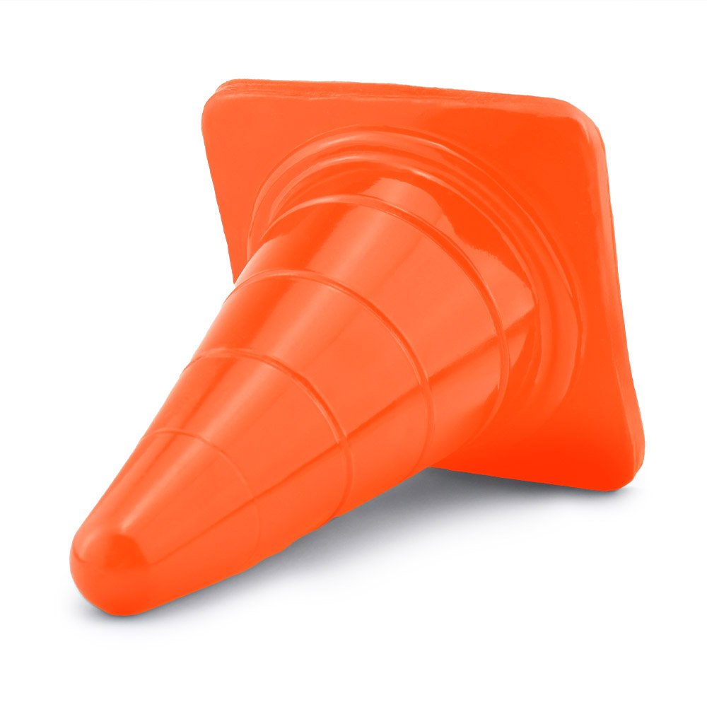 Plug Anal Gigante em PVC Flexível Formato de Cone Reto M 25 x 13cm Laranja | Foto 04