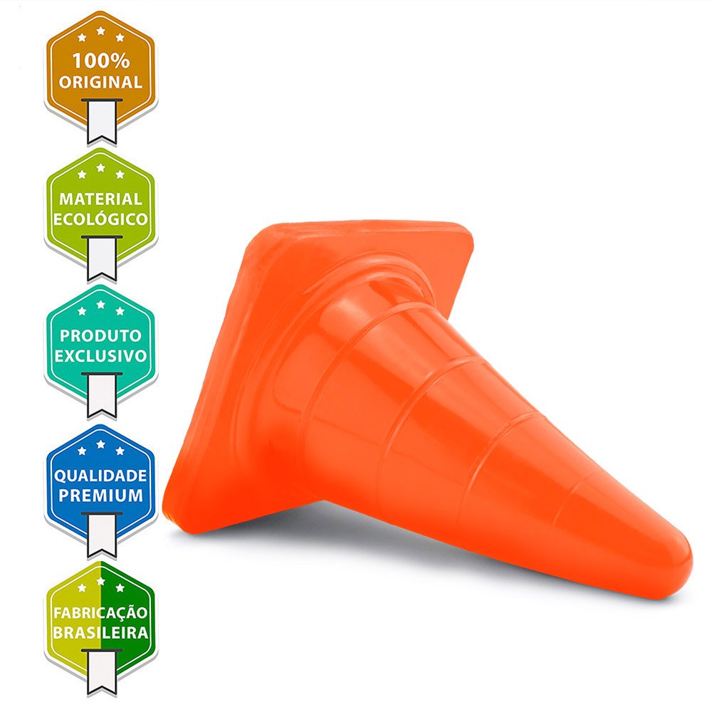 Plug Anal Gigante em PVC Flexível Formato de Cone Reto M 25 x 13cm Laranja | Foto 05