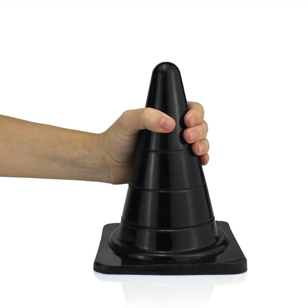 Plug Anal Gigante em PVC Flexível Formato de Cone Reto P 20 x 10cm Preto | Foto 01