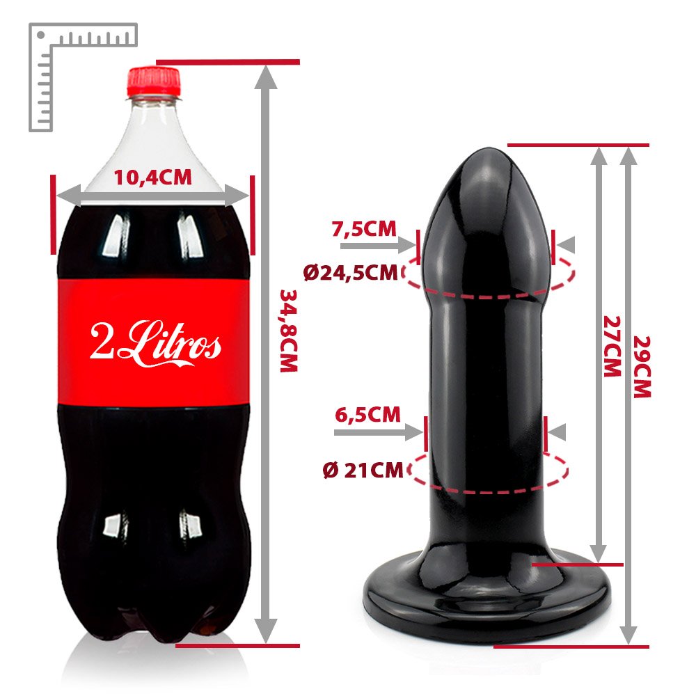 Plug Anal Gigante em PVC Flexível Conan 29 x 7,5cm Preto Brilhante | Foto 06