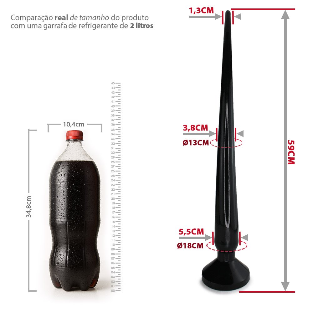Plug Anal Gigante Intruder - PVC Flexível 59 x 5,5cm Preto | Foto 06