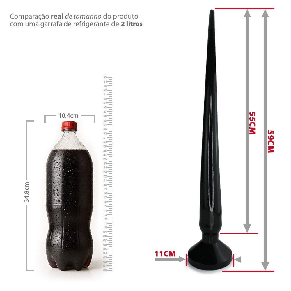 Plug Anal Gigante Intruder - PVC Flexível 59 x 5,5cm Preto | Foto 07