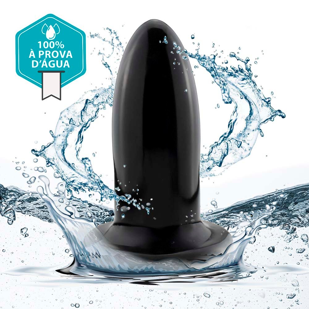 Plug Anal Gigante Morteiro - PVC Flexível 22 x 7,5cm Preto Brilhante | Foto 05
