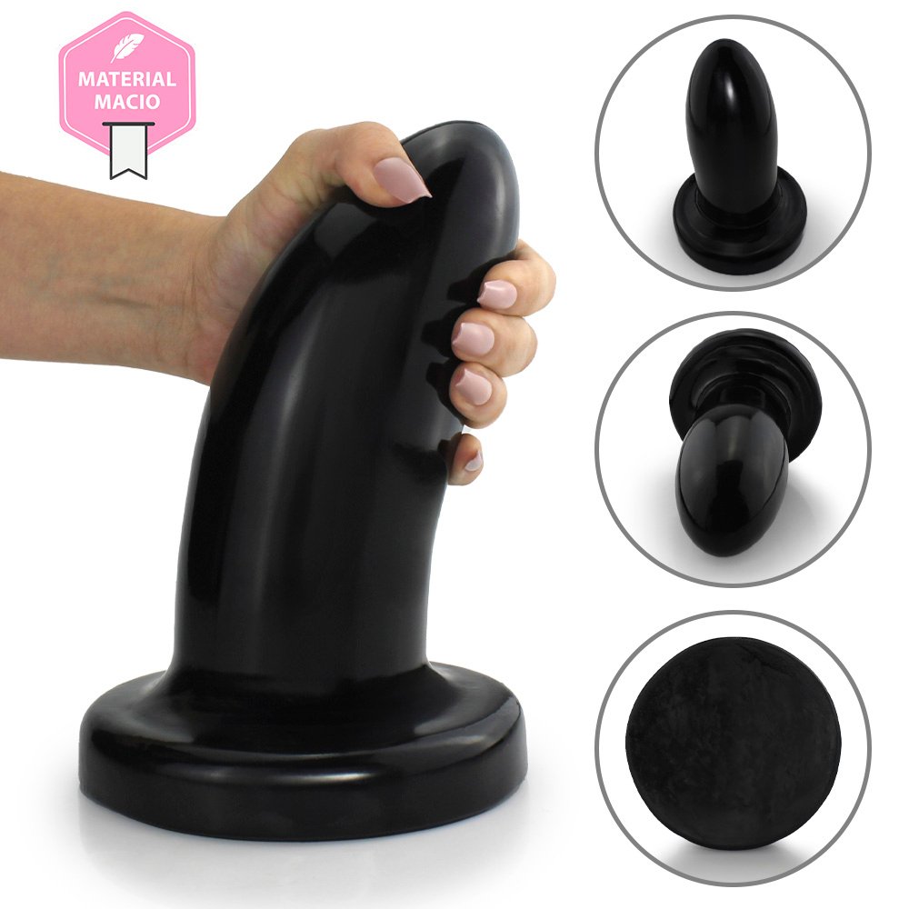 Plug Anal Gigante Morteiro - PVC Flexível 22 x 7,5cm Preto Brilhante | Foto 08
