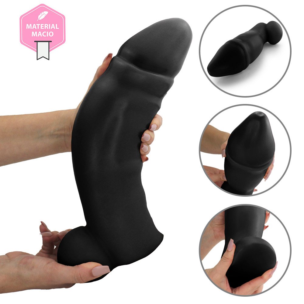 Pênis Gigante e Grosso Reborn - Dildo em PVC Flexível 33 x 9,6cm Preto | Foto 08