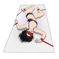 Kit Bondage com 4 Amarras e Venda de Pelúcia Vermelho