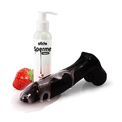 Lubrificante a Base de Água e Silicone de Longa Duração Imitando o Semen Morango