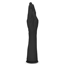 Mão Erótica Realística com Ventosa Hand Finger 37 x 7,2cm Bege Preto
